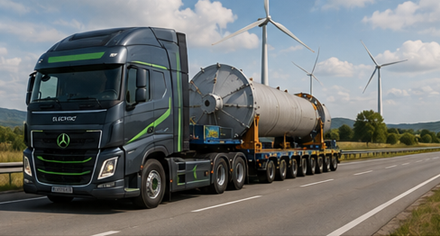 Modern oversized cargo convoy representing the future of European heavy haul transport