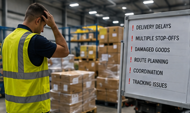 Challenges in groupage logistics including warehouse sorting delivery delays and freight transport operations