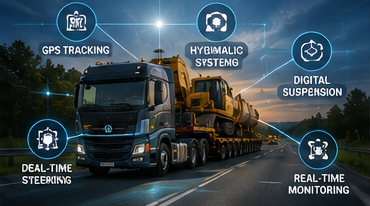 Digital systems and GPS technology used in modern heavy haul transport vehicles