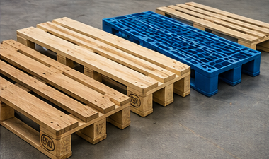 Different pallet types including euro pallets wooden pallets plastic pallets and logistics freight platforms