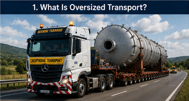 Heavy haul truck transporting oversized industrial cargo across Europe